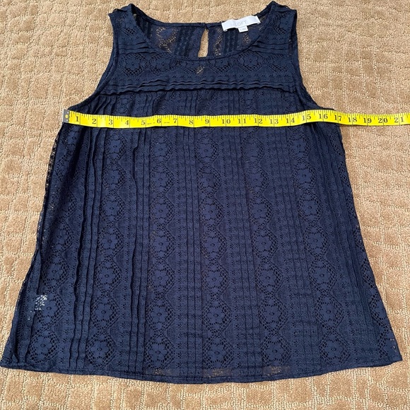 LOFT dark blue lace tank top size small - Picture 7 of 10
